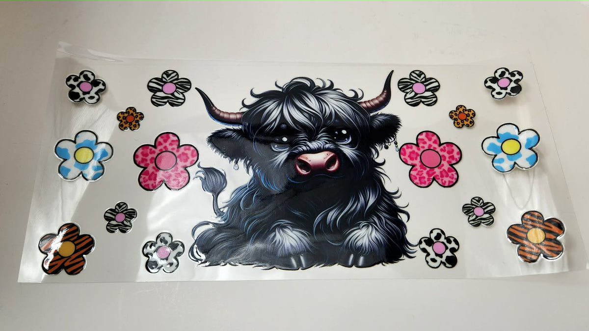 Cow and flowers