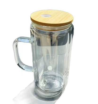 16oz Glass Snow Globe Tumbler with Handle | Custom Cup