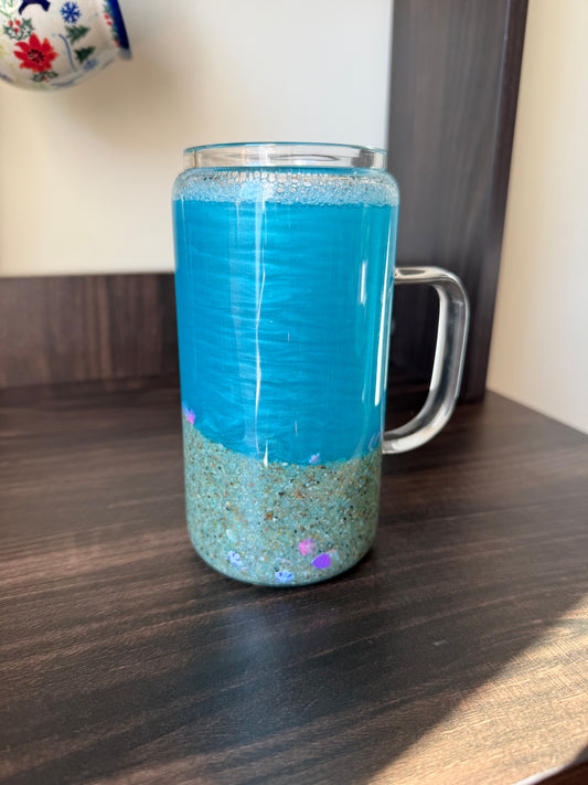 16oz Glass Ready to Ship Beach Cup