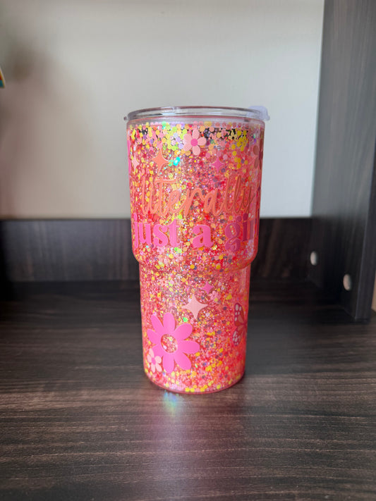 Just a girl premade 18oz Acrylic cup